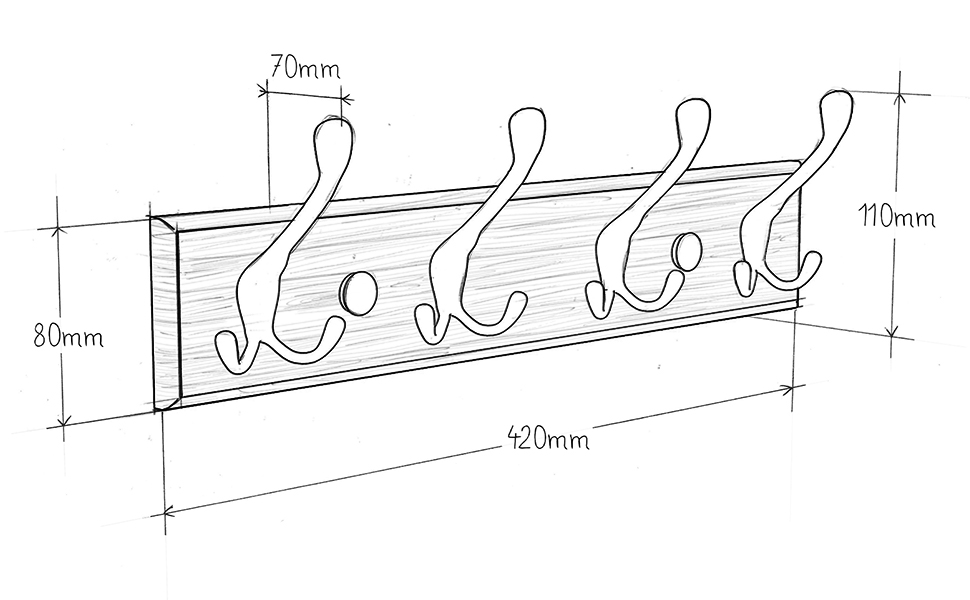 LARHN WallMounted Coat Rack 4 MattNickel Triple Coat Hooks for Wall