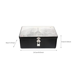 Amazon.co.jp: NUOLUX 収納ボックス ブリキ缶 缶ケース 鍵付き
