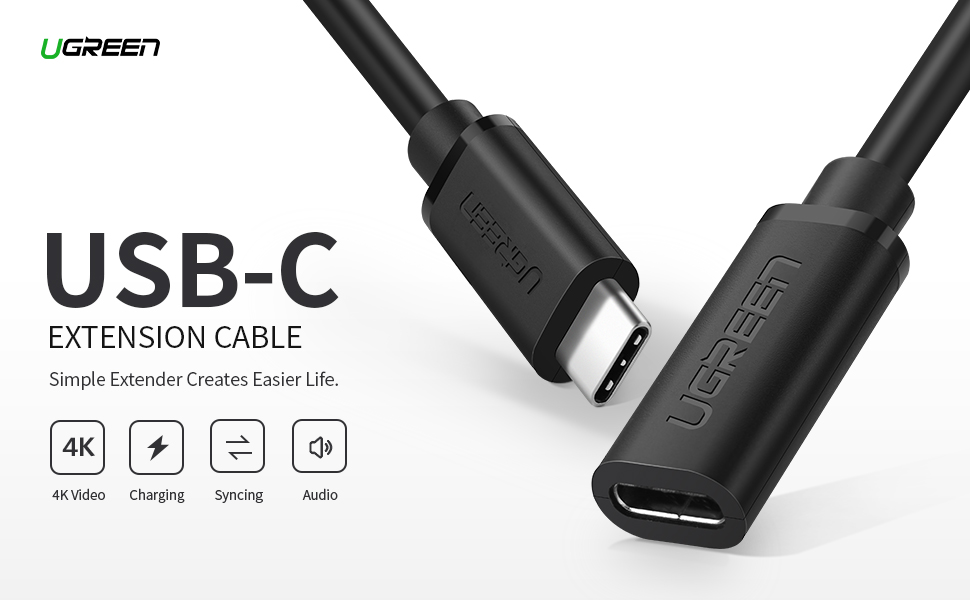 UGREEN USB C Extension Cable Male to Female Type C Extender Cord
