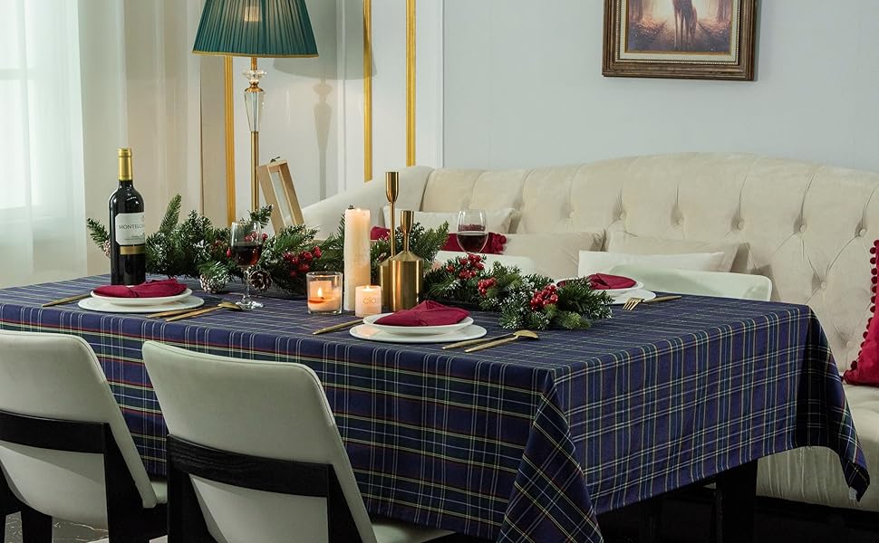 Hosonson Tartan Plaid Rectangle Table Cloth 60x120 Inch