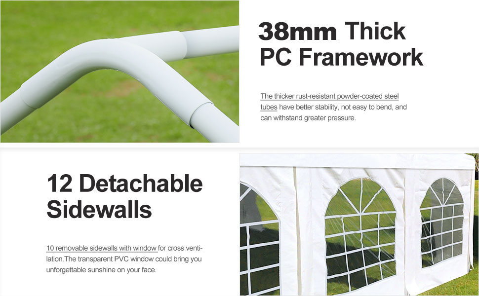 Quictent Heavy Duty Marquee Tent Waterproof Wedding Party Tent 5X10M