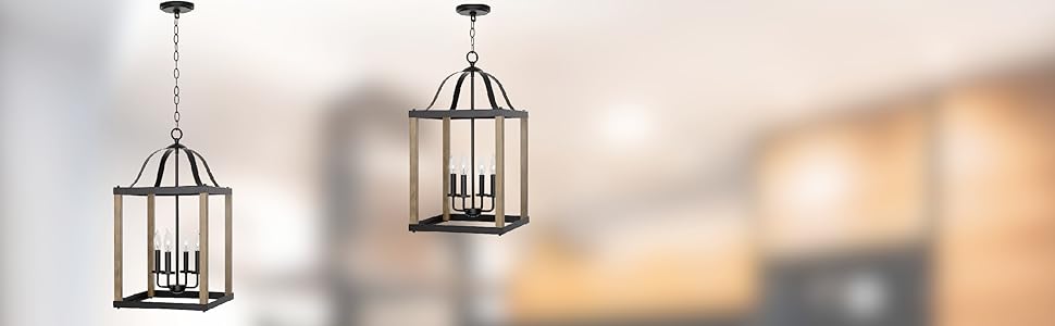 kira home sycamore lighting chandelier lantern style wood style black finish smoked birch open cage