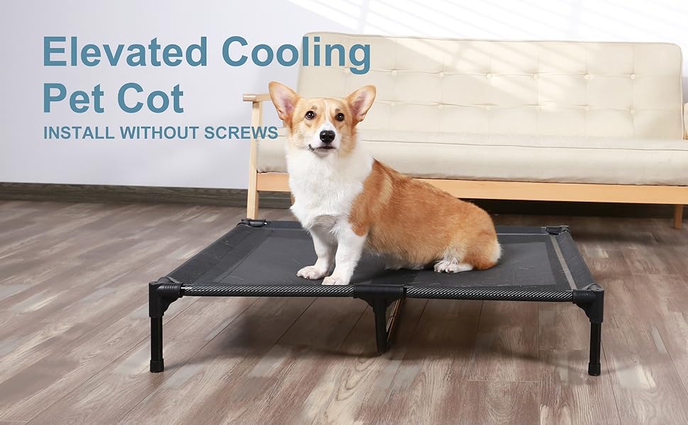HACHIKITTY Raised Dog Beds Medium Dogs, Elevated Dog Beds