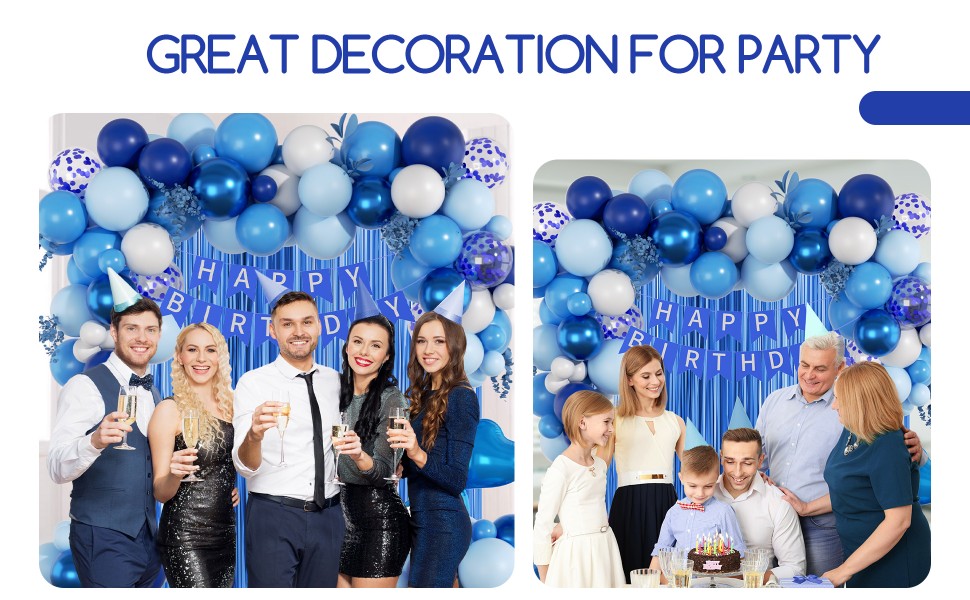 blue birthday decorations