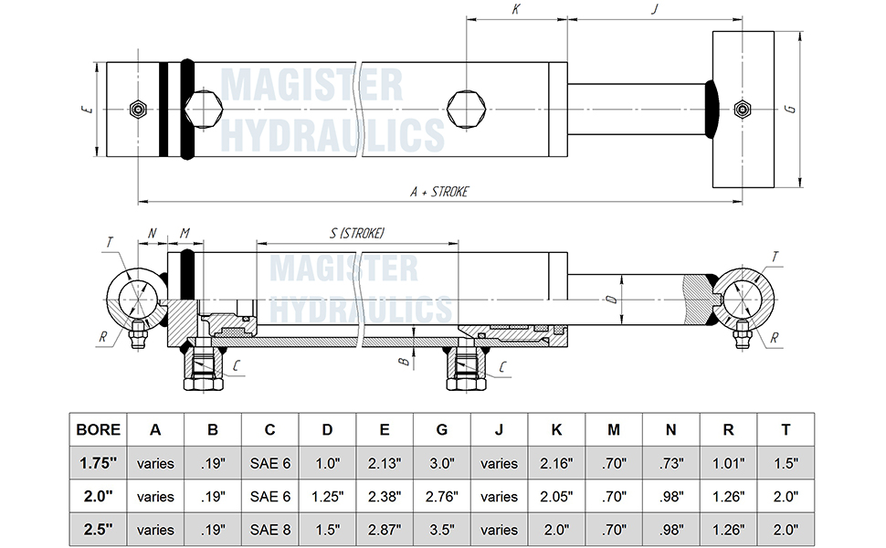 Magister Hydraulics Double Acting Hydraulic Cylinder Universal