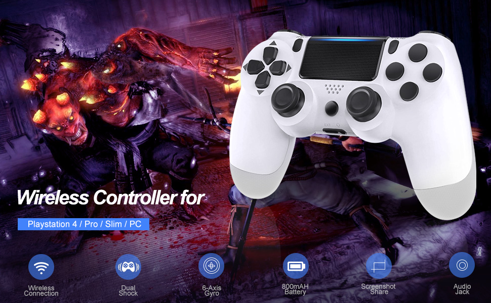 amazon com wireless controller for playstation 4 jorrep wireless game controller compatible with ps4 slim pro console white electronics
