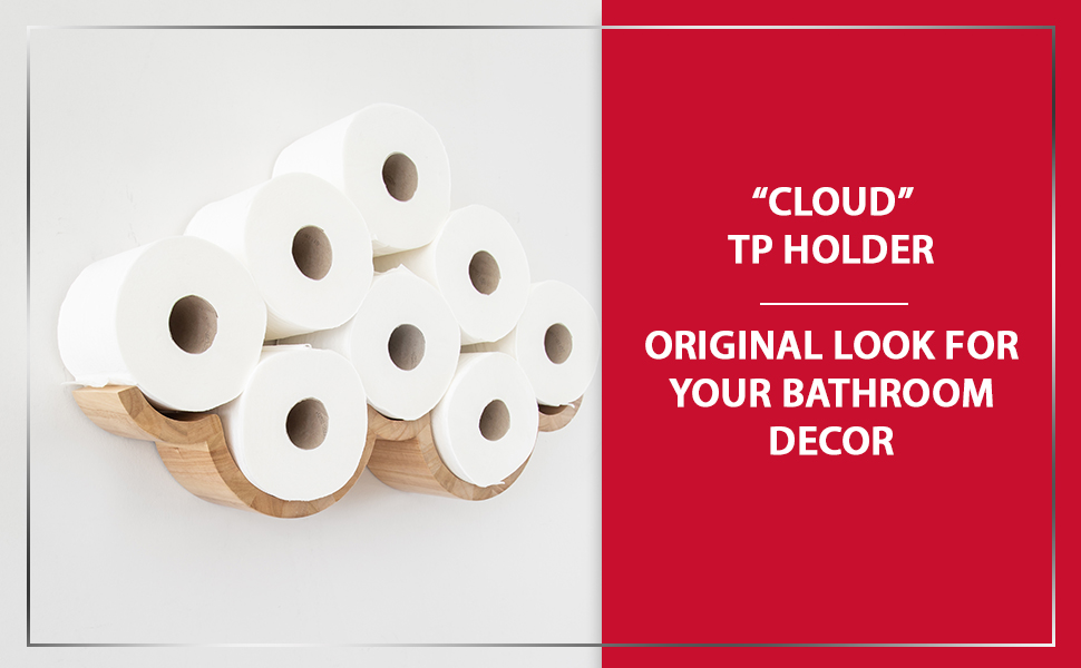 Rustic, Floating “Cloud” Toilet Paper Holder for Bathroom Wall Mount