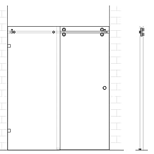 Description Picture 5 of itemDIYHD NBSHOWERS 5FT(152cm) Frameless Sliding Glass Track Barn Shower Door Hardware Kit,Stainless Steel Brushed Satin,No Glass