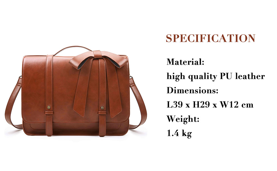 women's pu detachable bow briefcase