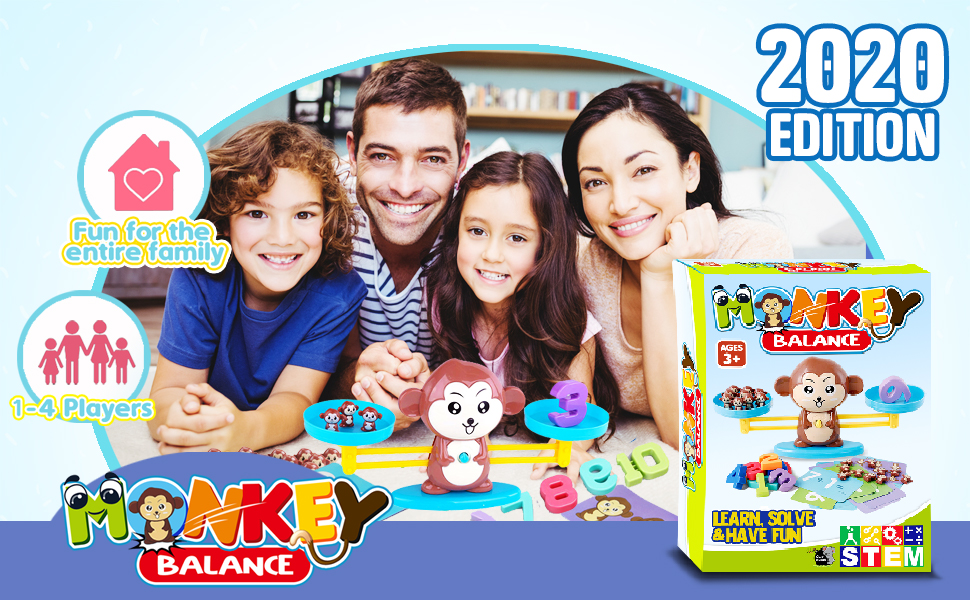 CozyBomB Monkey Balance Math Toddler Game - Educational Numbers Games Toys for Toddler