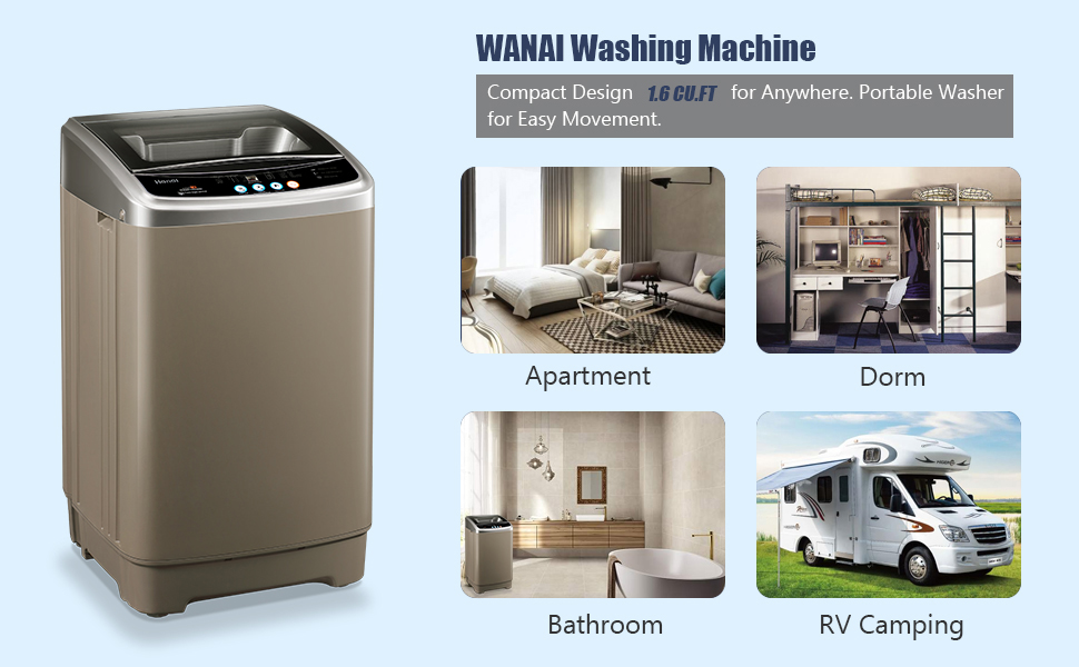 FullAutomatic Washing Machine, WANAI Portable Washing