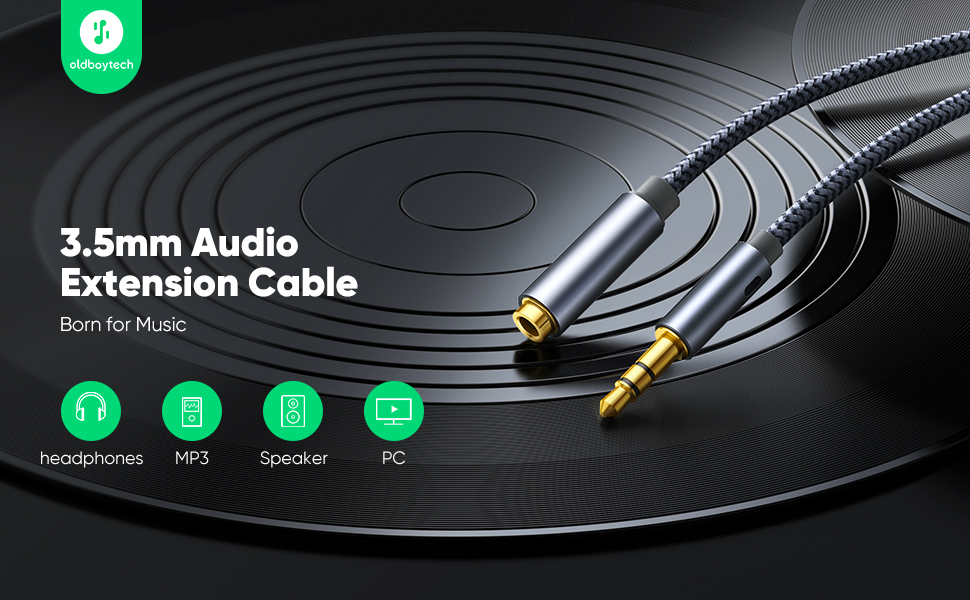 oldboytech 2 Pack Headphone Extension Cable, 3.5mm