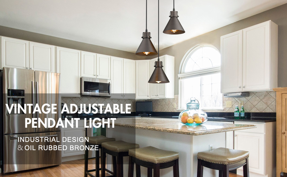 zeyu 3-Light Pendant Hanging Light, Industrial Cluster
