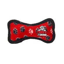 tuffy junior red bone dog toy plush soft