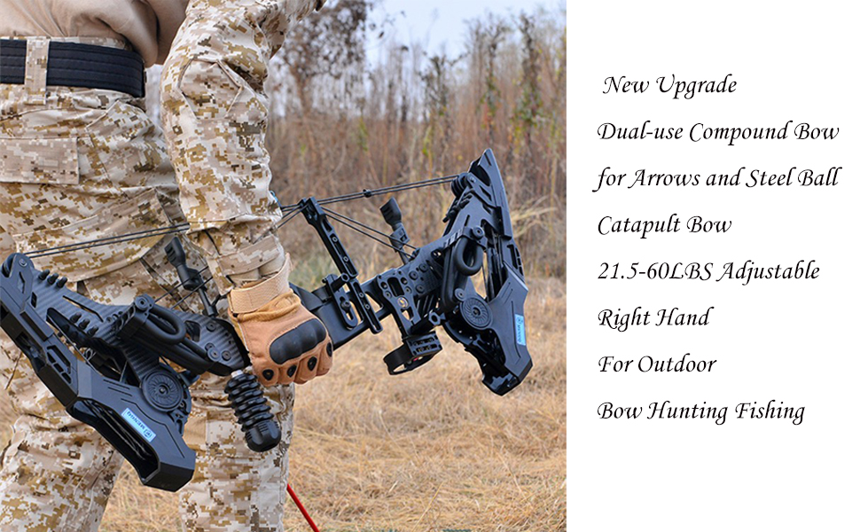 ZSHJGJR Archery Compound Bow Dualuse for Arrows and Steel Ball Hunting