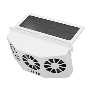 Luqeeg 3 Fans Solar Powered Car Cooler, Large Wide Angle, Portable Car Exhaust Ventilation Fan, Deodorant and Energy Saving, with Solar Location Outside The Window, White 31 1