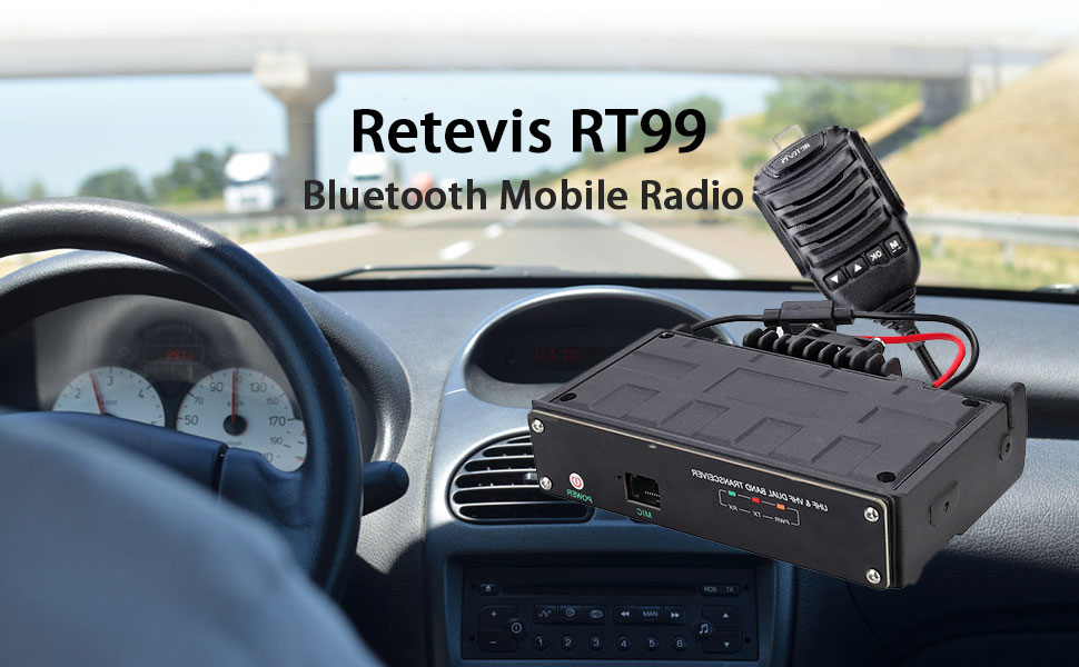 Retevis RT99 Mobile Transceiver,Bluetooth Walkie Talkies