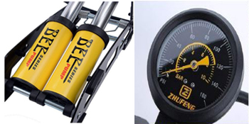 yellow twin foot pump