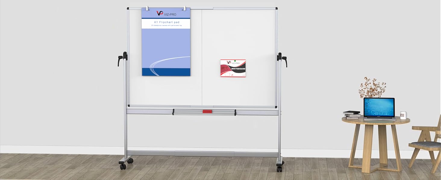 Amazon.com : VIZ-PRO Double-Sided Mobile Whiteboard, 72 x 48