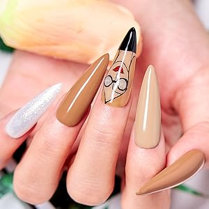 White Nude Brown gel nail polish