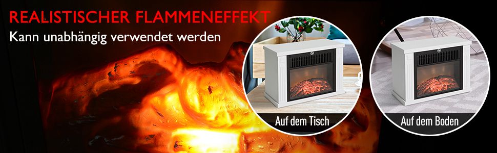 Elektrokamin Kaminofen 1200W Elektrischer Kamin Standkamin Flammeneffekt