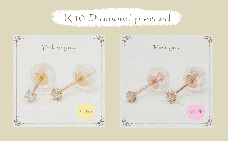 Amazon | L&Co エルアンドコー K10 ピンクゴールド ダイヤモンド