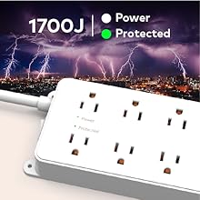 1700 surge protector power strip