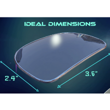 Blindspot mirrors showing ideal dimensions for larger car door mirrors.