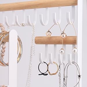 アクセサリー 収納 ネックレス アクセサリー スタンド 木 アクセサリースタンド ホワ ジュエリー収納 ジュエリーツリー スタンド アクセサリー収納 ジュエリーディスプレイスタンド 大容量