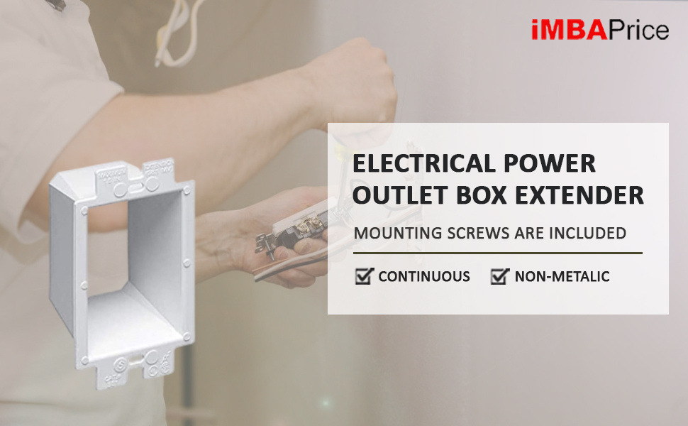 iMBAPrice BE15 (1Gang) Electrical Power Outlet Box Extender White