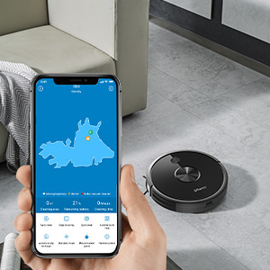 ULTENIC D5s Pro - Robot Vacuum Cleaner With Mop - 3000Pa Suction - Wi-Fi/Alexa/App Control 12 robot vacuum Intelligent Control with APP