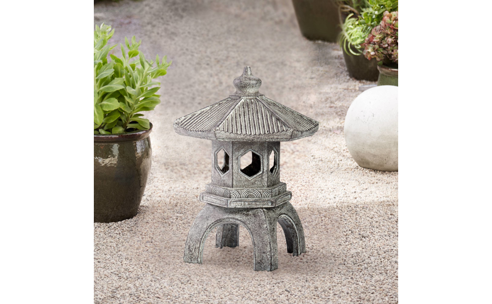 John Timberland Asian Pagoda Indoor Outdoor Statue 16 1/2