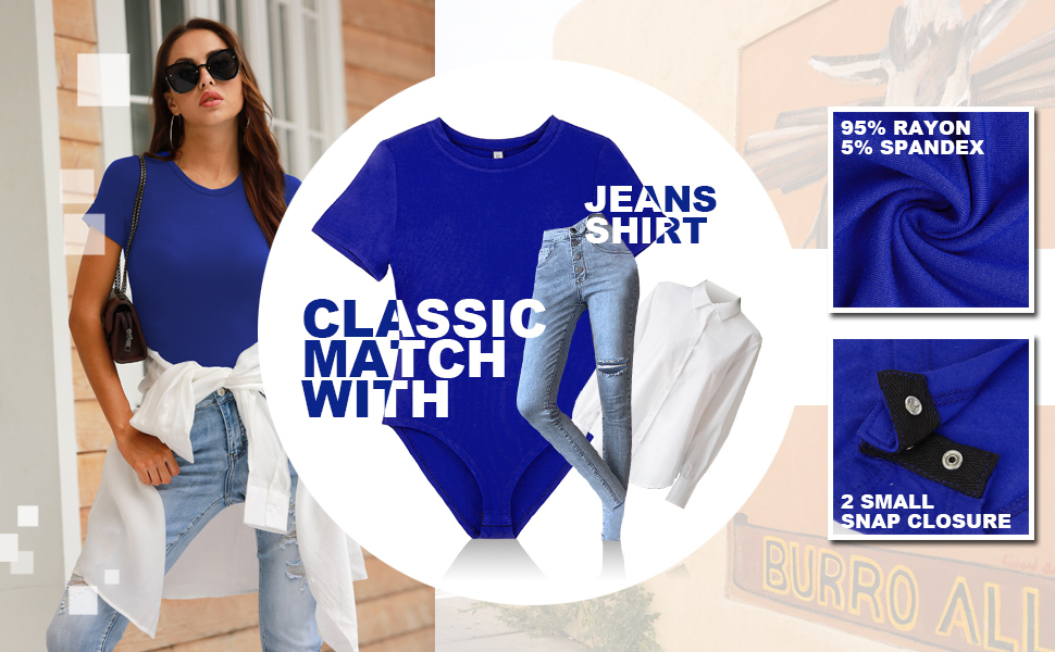 LAOLASI Women's Crew Neck Round Neck Long Sleeve Slim Fit Casual Basic Extender Jumpsuit T Shirts