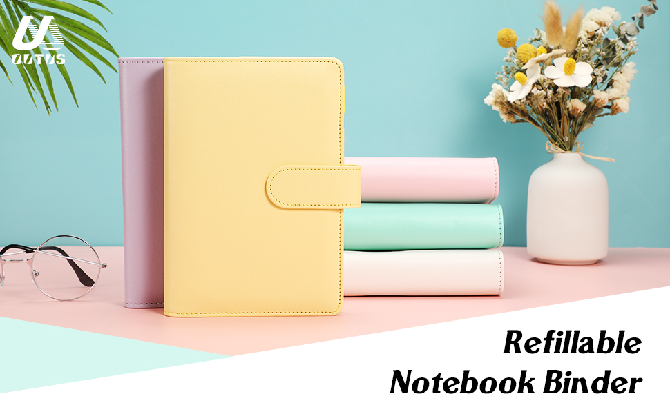 4 Pieces A6 Notebook Binder Budget Binder Bulk PU Leather Notebook