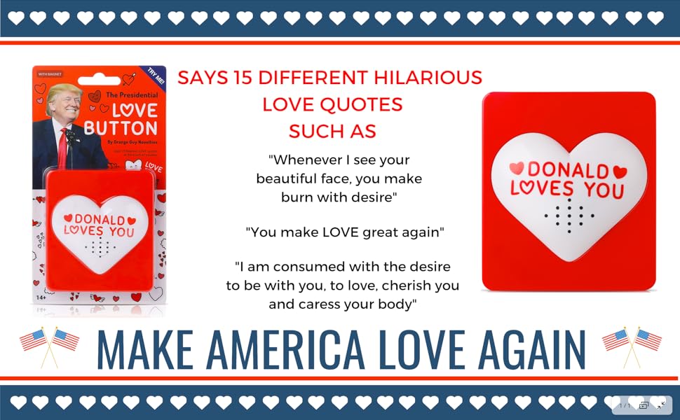 Donald Trump Gifts Love Button funny gift stuff novelty buttons 