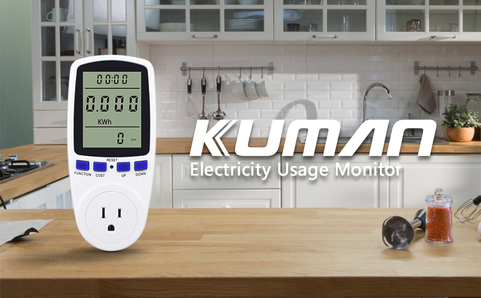 kuman KW47US Electricity Usage Monitor Plug Power Watt Voltage Amps