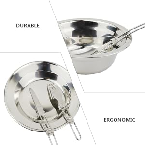 FOYTOKI 1 Set Camping Tableware Combination Cooking Equipment Camping Spoon Portable Tableware Camping Spork Outdoor Cooking Stove Utensil Silver Stainless Steel 17 5f99d1d9 7547 491c b3ef 9dc97060988a. CR1002,0,300,300 PT0 SX300 V1