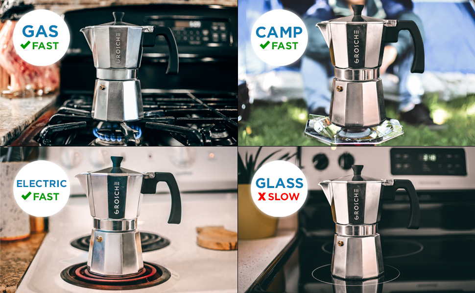 GROSCHE Milano Stovetop Espresso Maker Moka pot 9 espresso