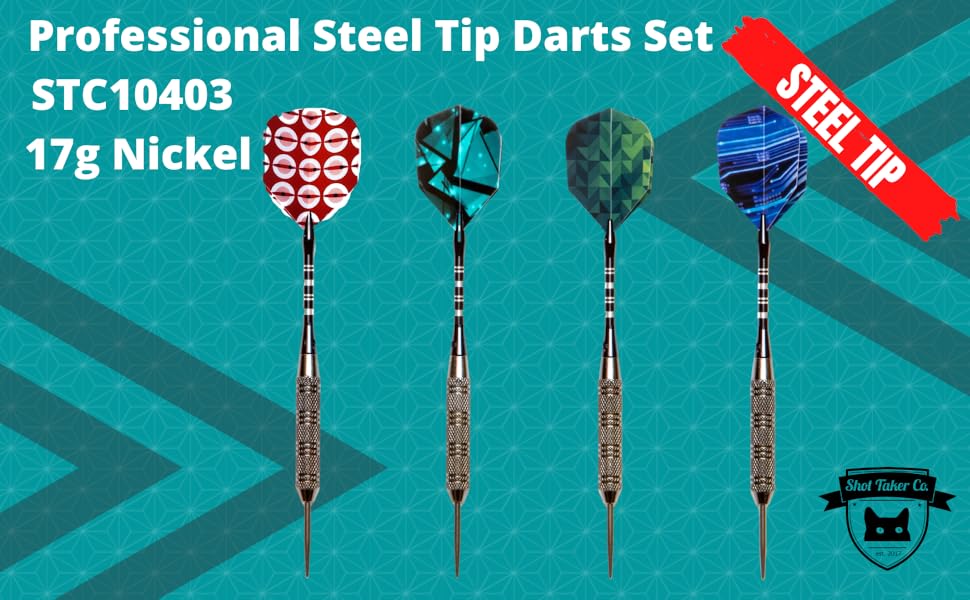 Professional Steel Tip Darts 12 PC Set 12 PC Brass Barrels 12 PC