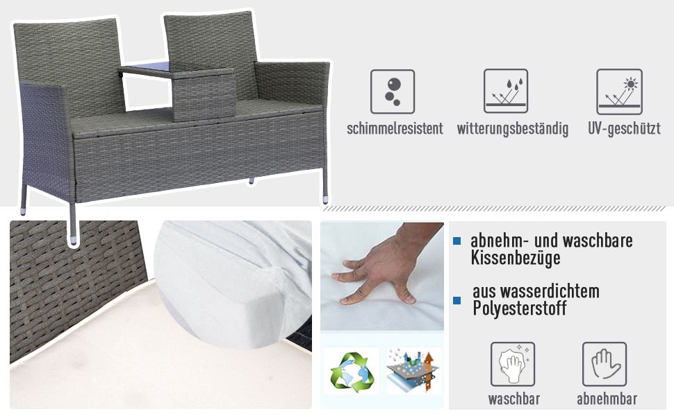 Polyrattan Gartenbank 