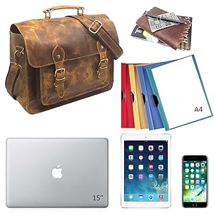 men leather briefcase work office christmas present gift rofozzi purple relic messenger satchel