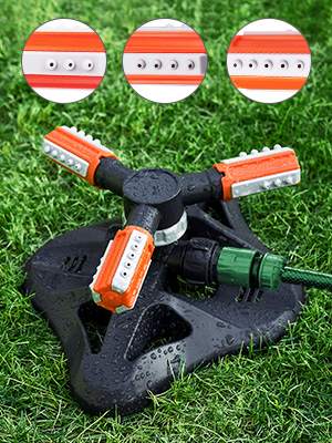 WOVUU Aspersor de jardín, aspersor automático de riego giratorio de 360