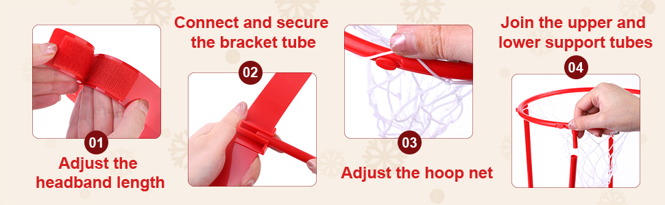 Easy to assemble, the set includes a festive backboard, rim, and net.