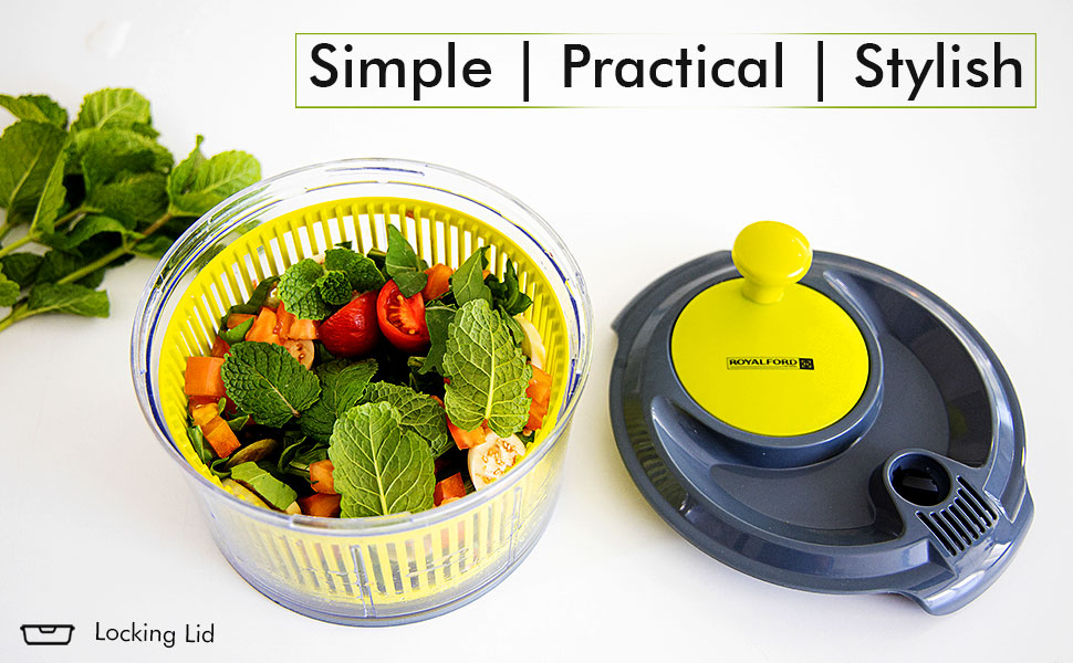 Royalford Mini Salad Spinner Healthy Eating Salad Spinner & Dresser