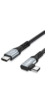 usb c to usb c 3.1 gen 2 100w right angle cable 3ft 6ft 10ft type c 90 degree 100 watts pd cable