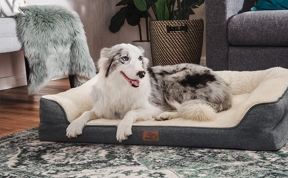 Bedsure Orthopedic Pet Sofa Beds for Small, Medium, Large Dogs & Cats 42"x32"x7" Extra Large