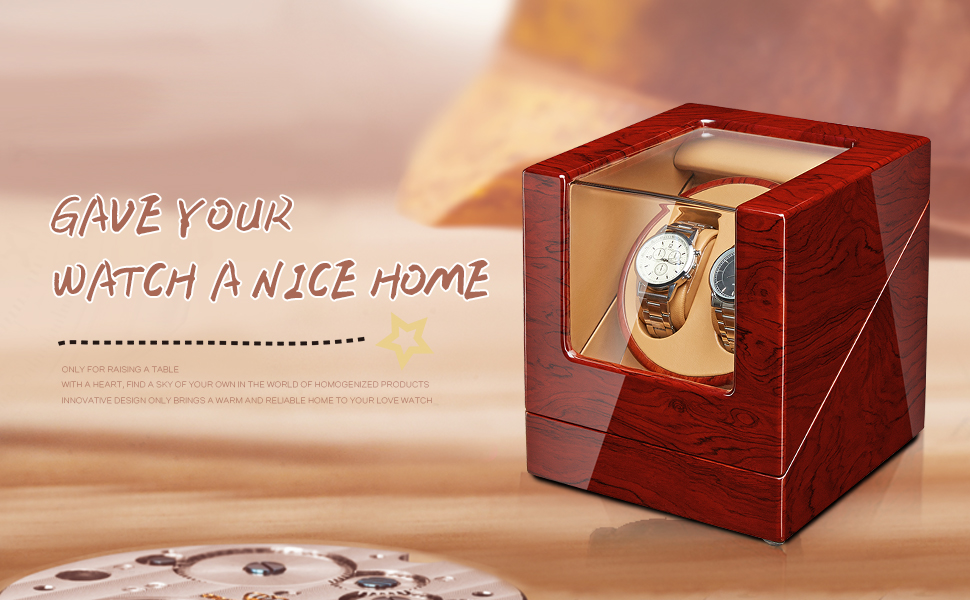 JQUEEN Double Watch Winder with Quiet Japanese Mabuchi Motor (Bubinga) Clothing