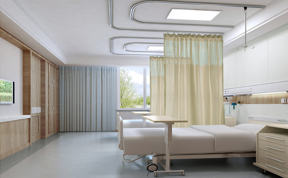 TWOPAGES 15ft Wide x 8ft Tall Medical Curtains Privacy Hospital Cubicle Curtain with Flexible