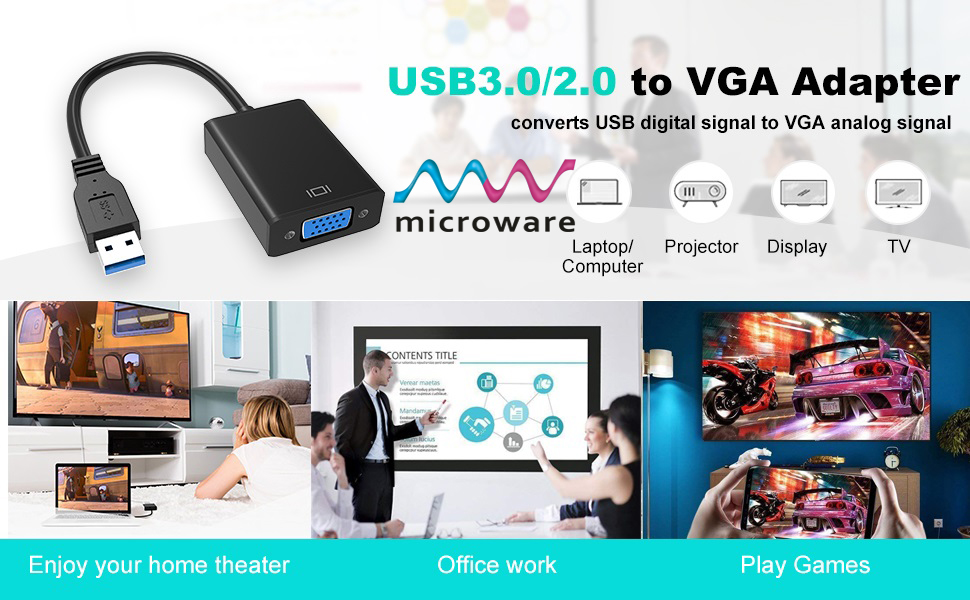 usb 3.0 to vga female adapter converter