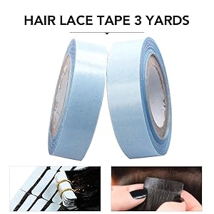 Lace Front Tape--Blue Color 1.27 CM(1/2") x 3 Yards